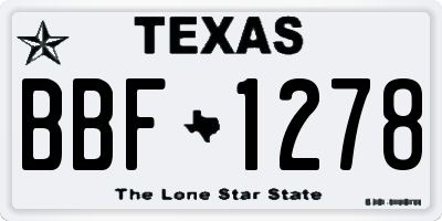 TX license plate BBF1278