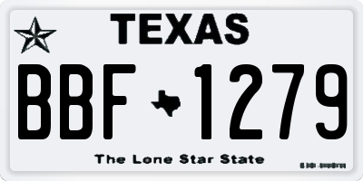 TX license plate BBF1279
