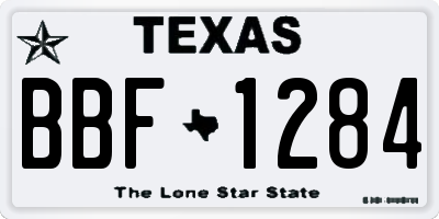 TX license plate BBF1284