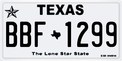 TX license plate BBF1299