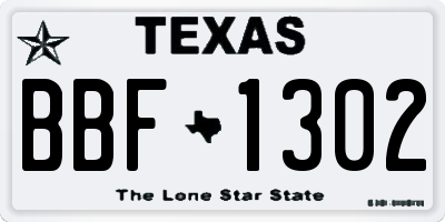 TX license plate BBF1302