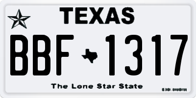 TX license plate BBF1317