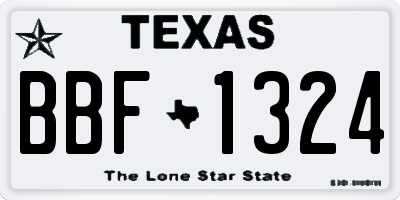 TX license plate BBF1324