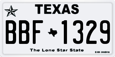TX license plate BBF1329