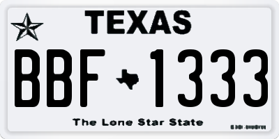 TX license plate BBF1333
