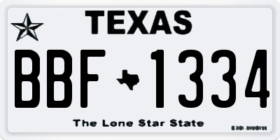 TX license plate BBF1334
