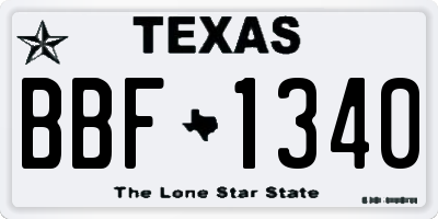TX license plate BBF1340
