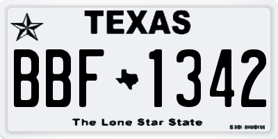 TX license plate BBF1342