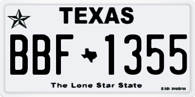 TX license plate BBF1355