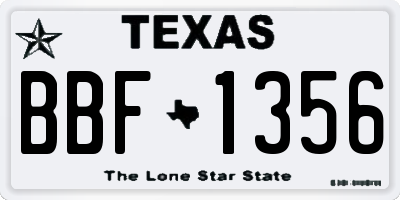 TX license plate BBF1356