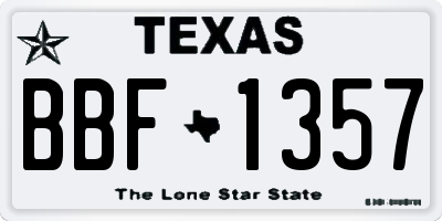 TX license plate BBF1357