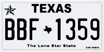 TX license plate BBF1359