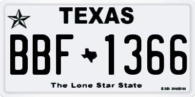 TX license plate BBF1366