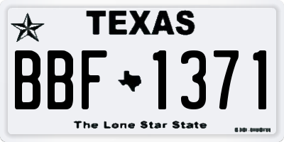 TX license plate BBF1371