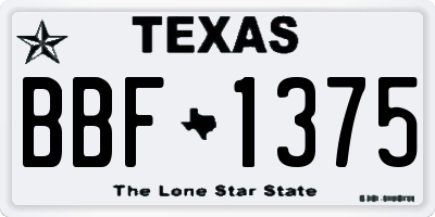 TX license plate BBF1375