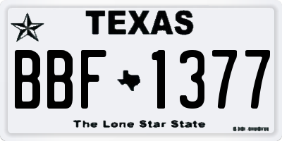 TX license plate BBF1377
