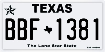 TX license plate BBF1381