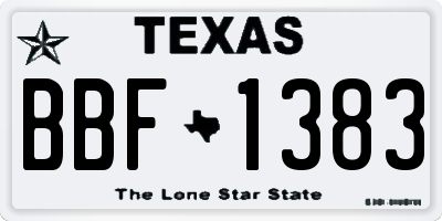 TX license plate BBF1383