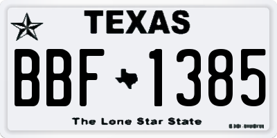 TX license plate BBF1385
