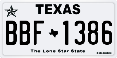 TX license plate BBF1386