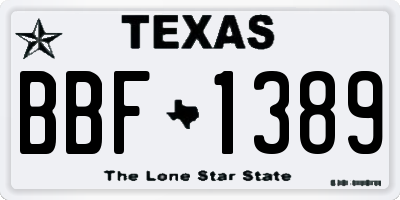 TX license plate BBF1389