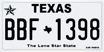 TX license plate BBF1398