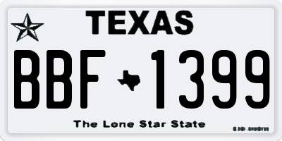 TX license plate BBF1399
