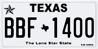 TX license plate BBF1400