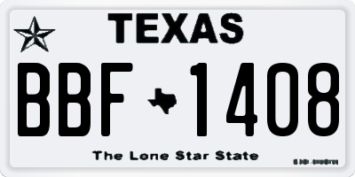TX license plate BBF1408