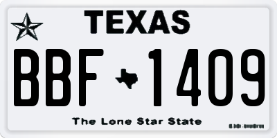 TX license plate BBF1409