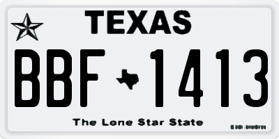 TX license plate BBF1413