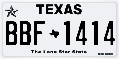 TX license plate BBF1414