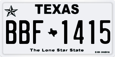 TX license plate BBF1415