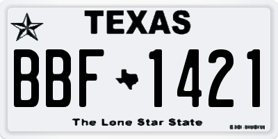 TX license plate BBF1421