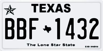 TX license plate BBF1432