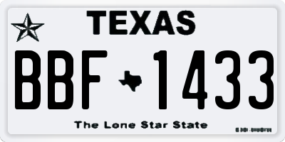 TX license plate BBF1433