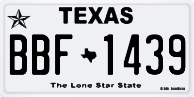 TX license plate BBF1439