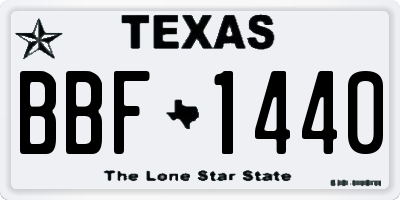 TX license plate BBF1440