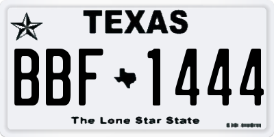 TX license plate BBF1444