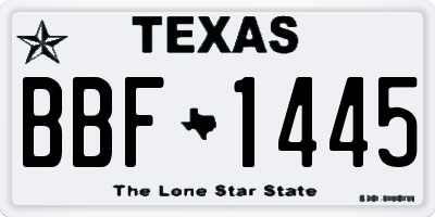 TX license plate BBF1445