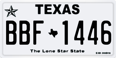 TX license plate BBF1446