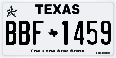 TX license plate BBF1459