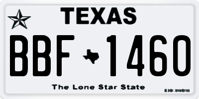 TX license plate BBF1460