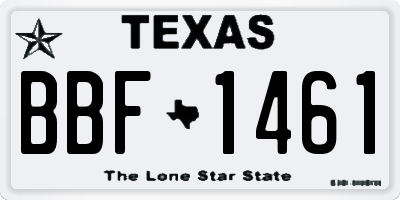 TX license plate BBF1461