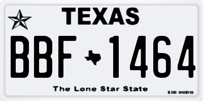 TX license plate BBF1464