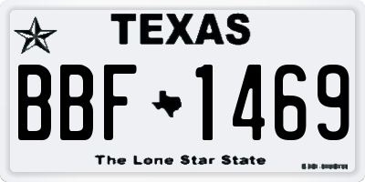 TX license plate BBF1469
