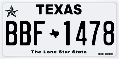 TX license plate BBF1478