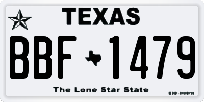 TX license plate BBF1479