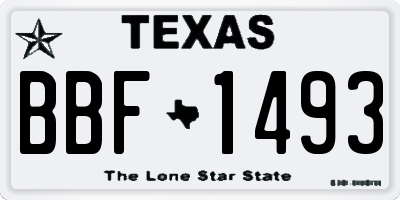 TX license plate BBF1493
