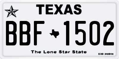TX license plate BBF1502